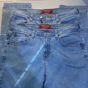 Bundle of 2 Vintage Stone Washed Levi 10 Slim Stretch Capri/Pedal Pushers
